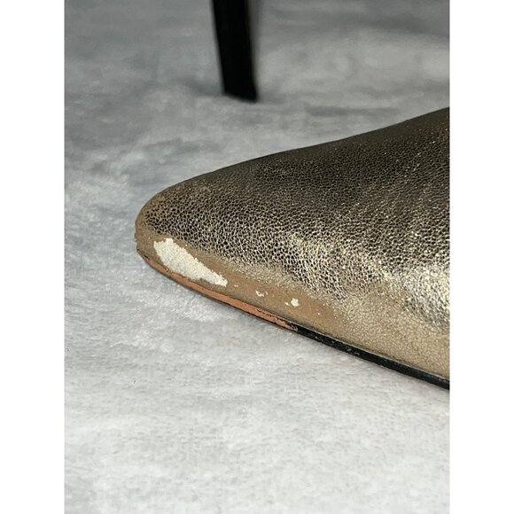 JADA BRAVE “MACIEN” BLACK SUEDE BACK WITH GOLD FRONT PUMP/SZ 8 - Picture 8 of 9